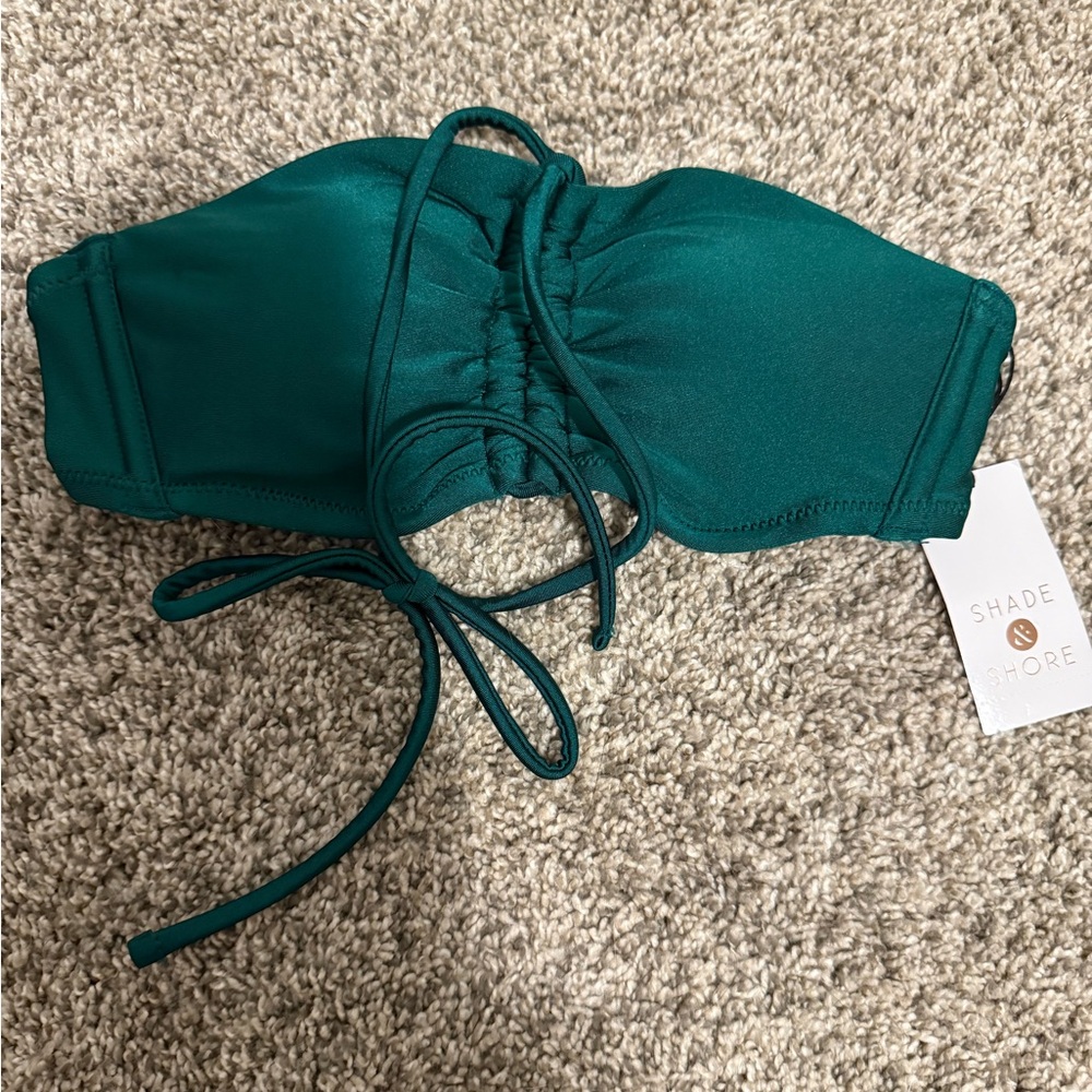Target Green Textured Bandeau Bikini Top- extra small